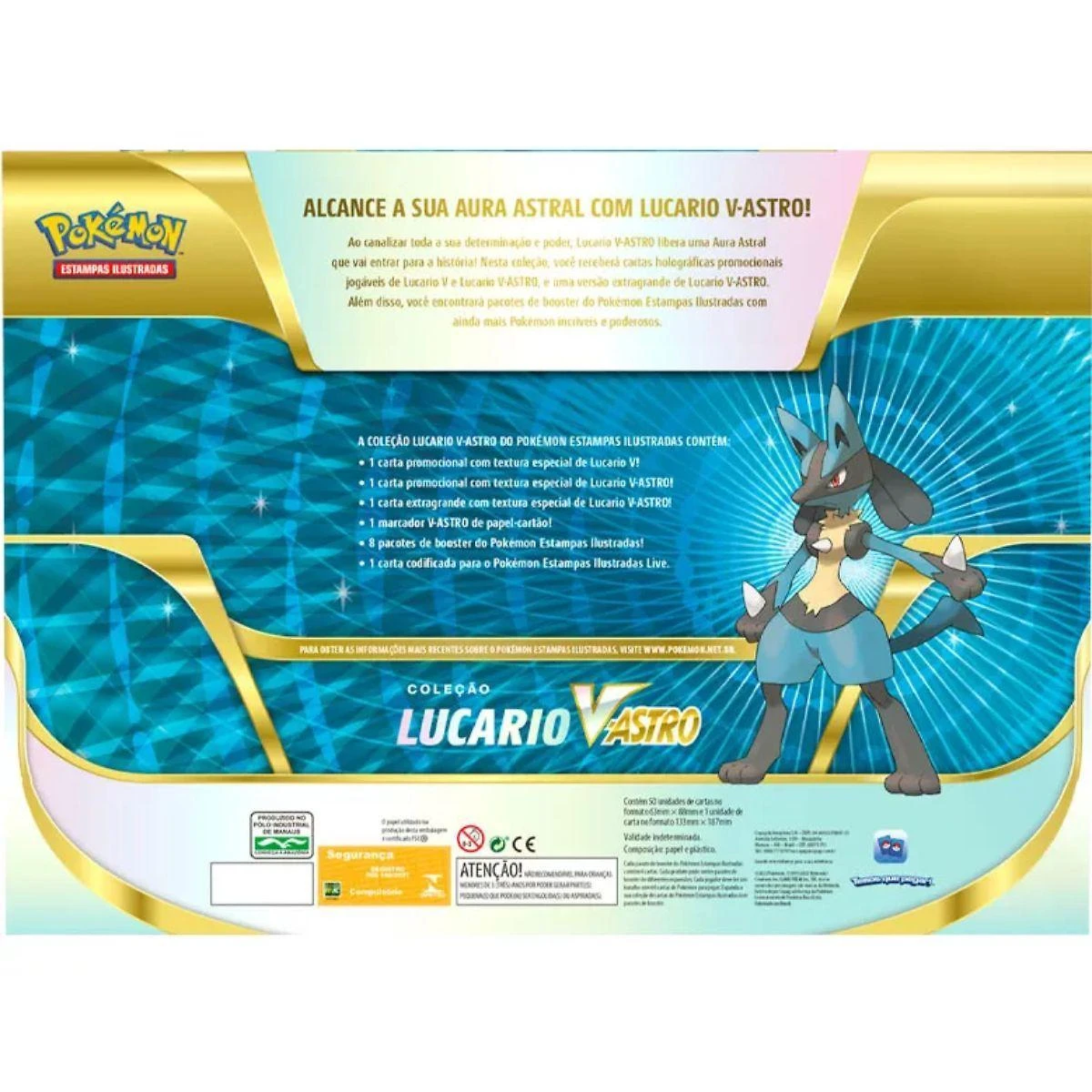 Miniatura Box De Cartas Lucario V-Astro Com 51 Cartas Pokémon