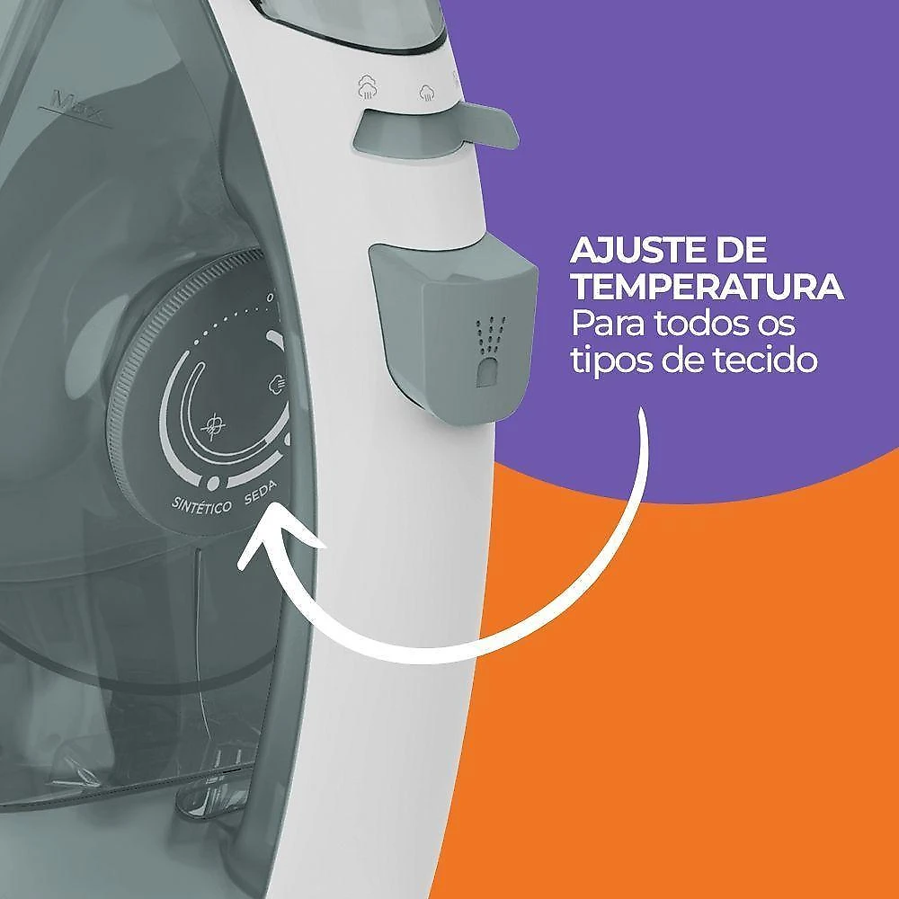 Ferro de passar cadence 2 em 1 cinza 110v