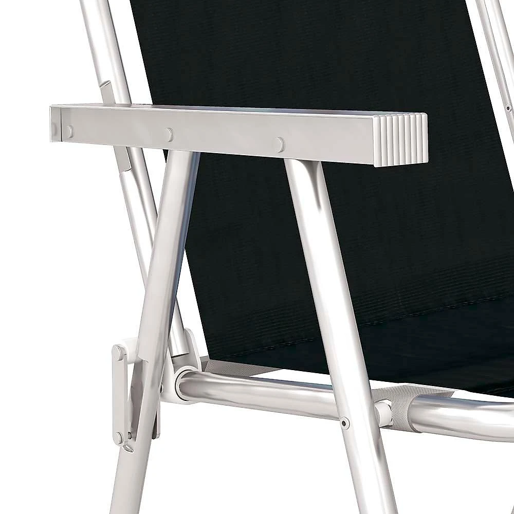 Cadeira de praia alta alumínio conforto 120 kg mor azul