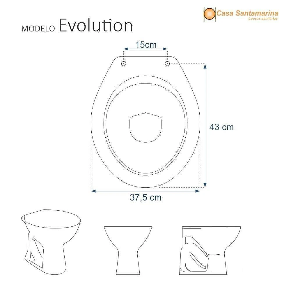 Assento Sanitário Golden Retriever Evolution Oval Polipropileno Parafusado Convencional Branco