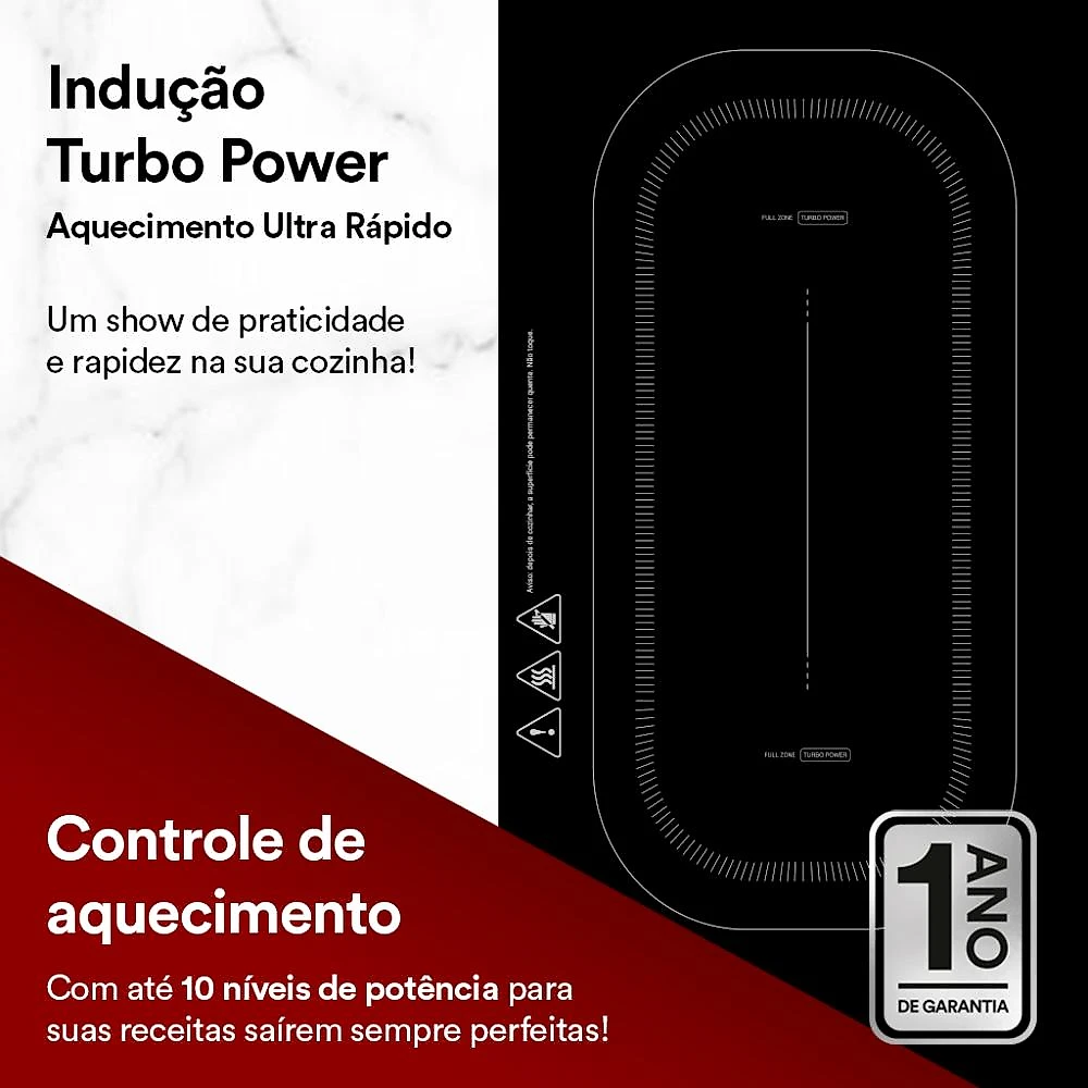 Cooktop de Indução 4 Bocas EOS Freezone 7000W ECI04EPF 220V