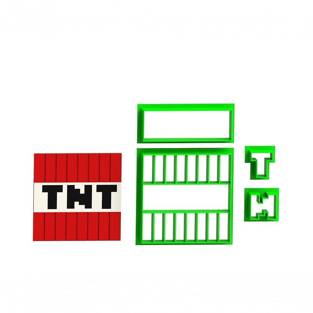 Cortador Minecraft Tnt Plástico PLA 6CM HB Formas e Cortadores