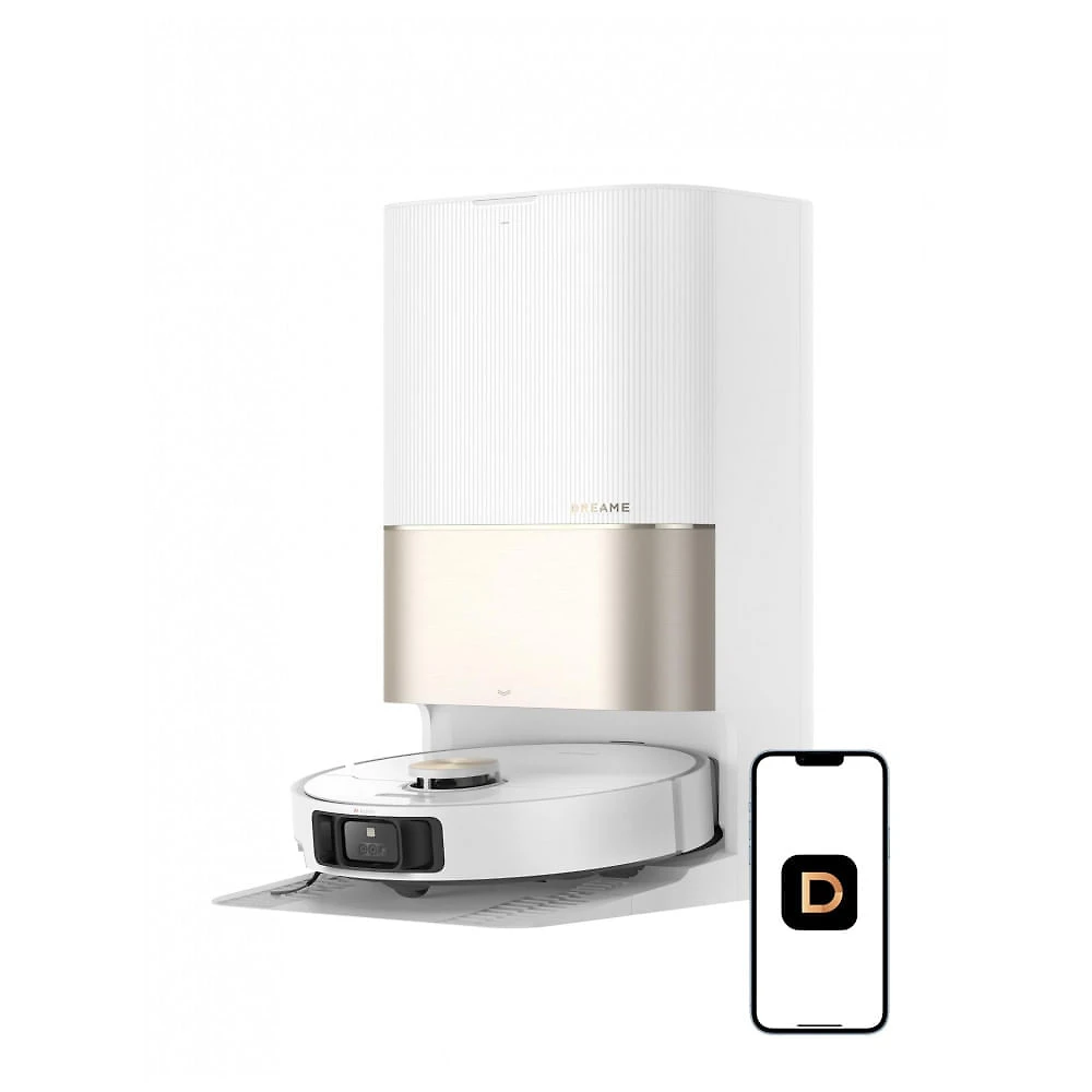 Robô Aspirador DREAME X40 Ultra 12.000Pa Esfregão Removível Auto-Limpeza 70°C Base Completa Branco