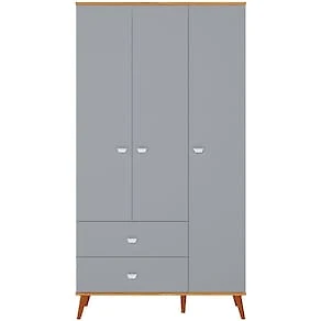 Miniatura Guarda-Roupa Infantil Bartira Ternura com 3 Portas, 2 Gavetas - 106,8 cm de Largura Azul Wood