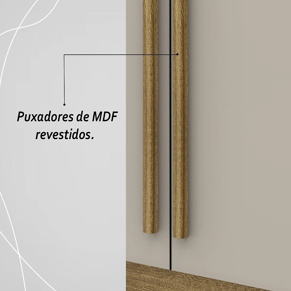 Guarda Roupa Casal 6 Portas 6 Gavetas Dubai Majestic-fendi Nature-fendi