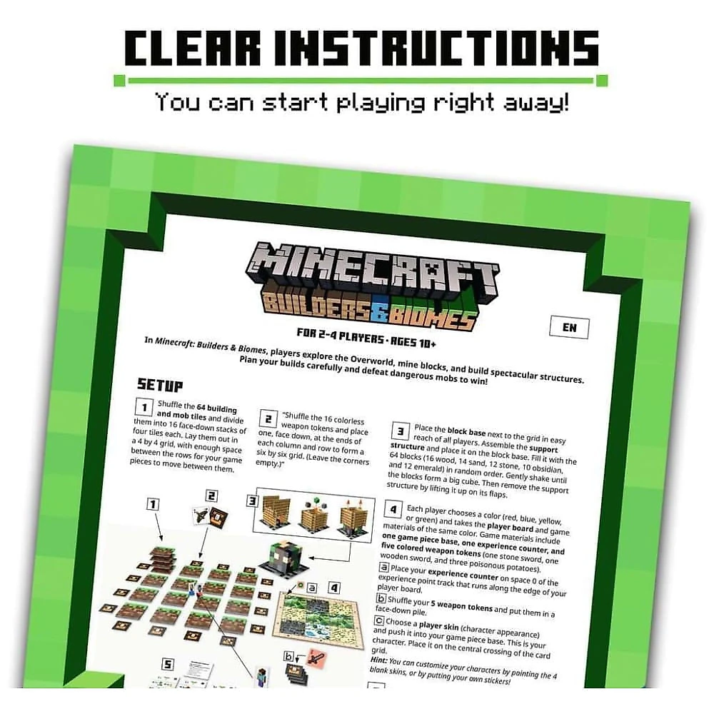 Ravensburger Minecraft Builders Biomes - Jogo de Tabuleiro Estratégico Cativante, Ideal para 2-4 Jogadores, A partir de 10 Anos