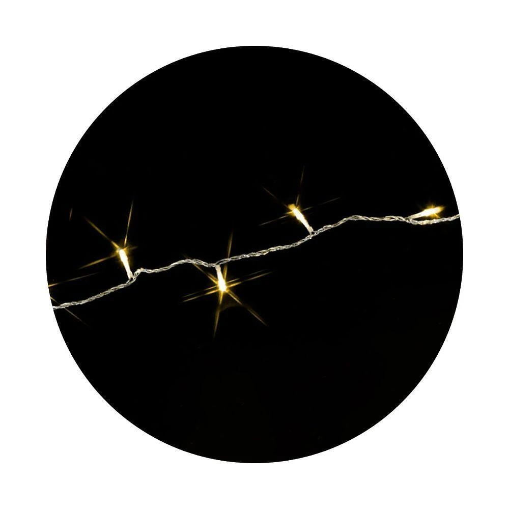 Cordão Com 50 Lampadas De Led Formato Pequena Gota 5 Metros Fio Crystal Cores Branco Quente
