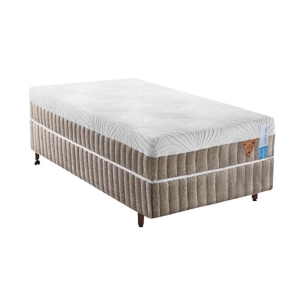 Colchão Natural Gel Articulado Marrom 25cm Medida Solteiro 88x188cm Opcionais Box