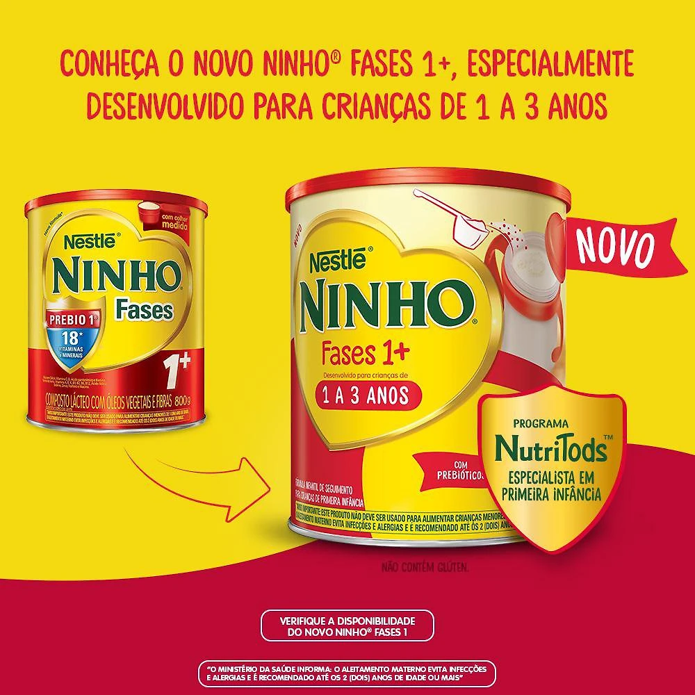 Miniatura Ninho Fases 1+ Fórmula Infantil de Seguimento para Crianças de Primeira Infância de 1 a 3 anos 800g