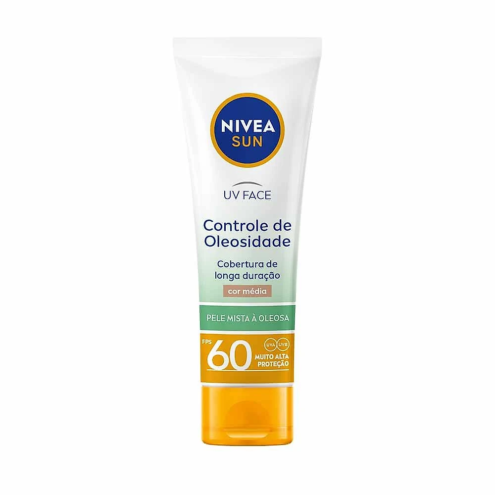 Nivea sun protetor solar uv face controle de oleosidade cor média fps 60