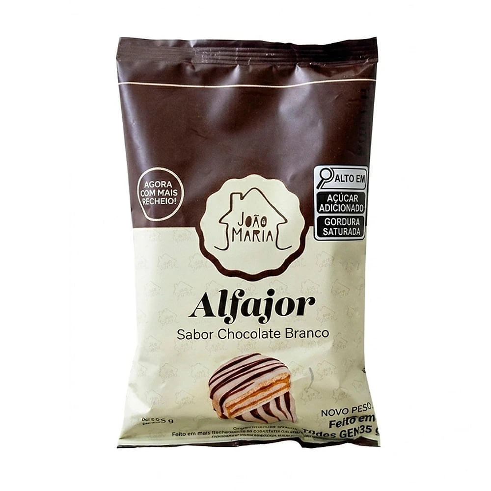 Alfajor João e Maria Sabor Chocolate Branco 65g
