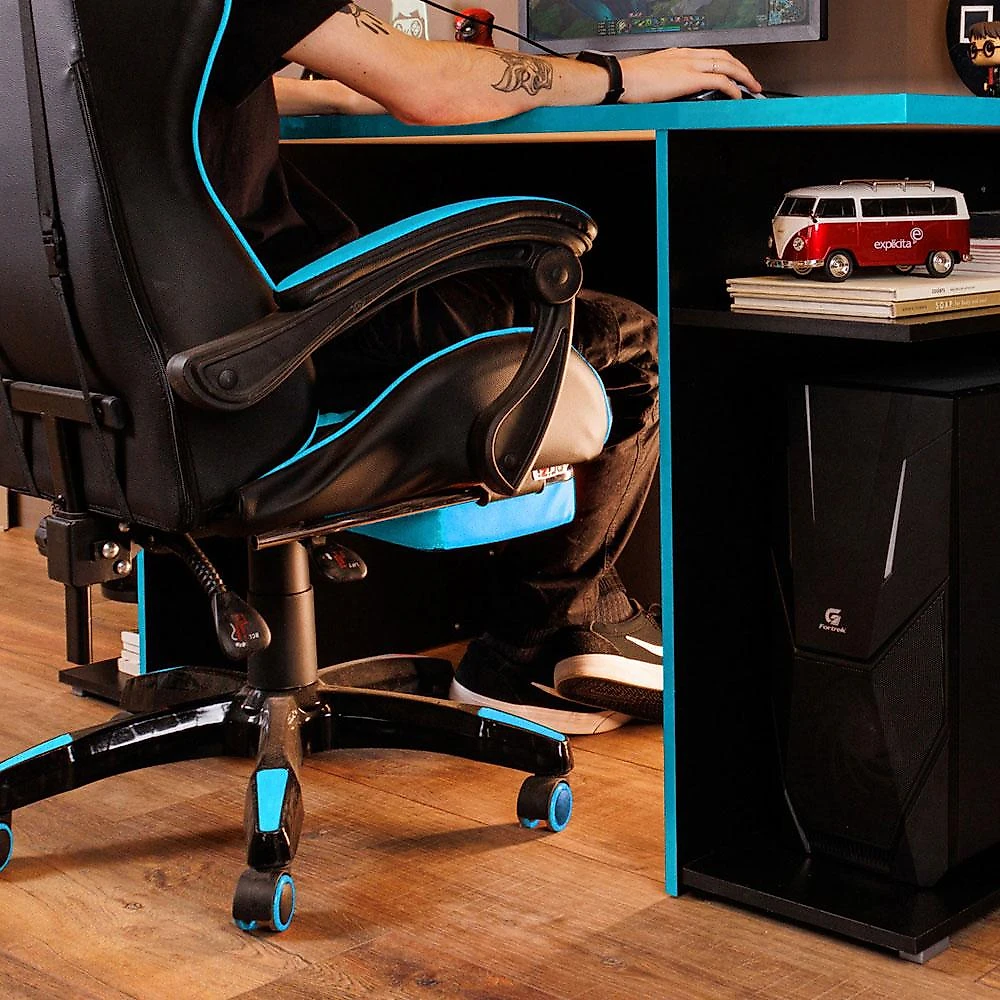 Mesa Computador Gamer Madesa 9409 Preto/Azul