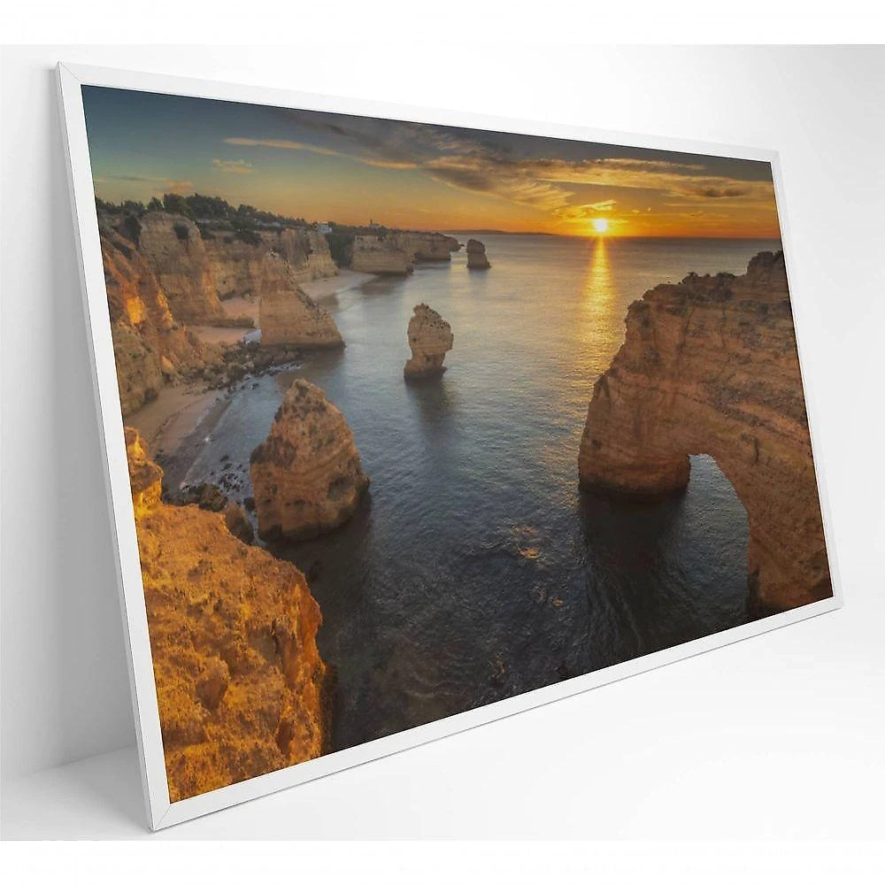 Quadro Rochas No Mar 90x60 Cm Tecido Canvas