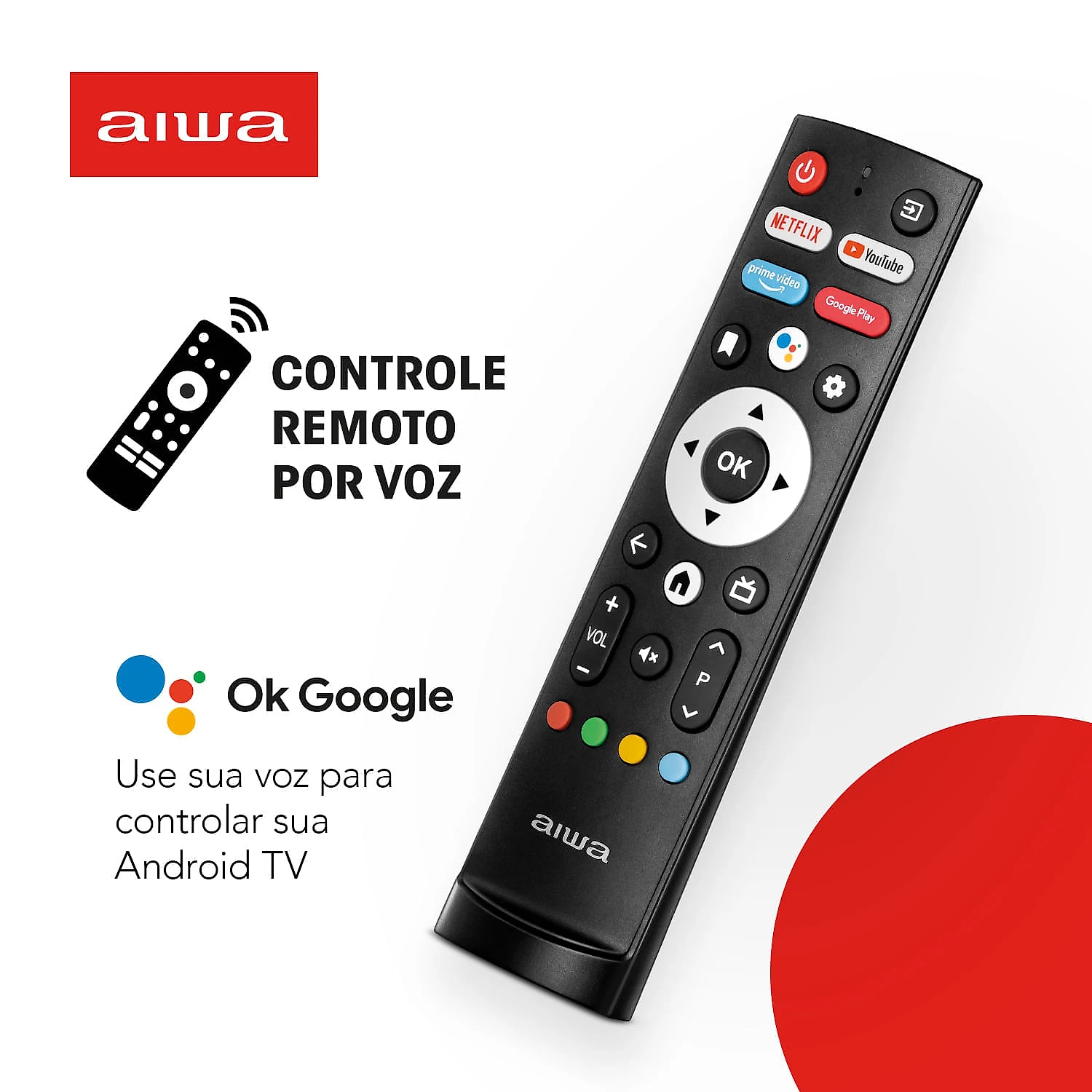 Smart TV AIWA 32” Android HD Borda Ultrafina HDR10 Dolby Áudio AWS-TV-32-BL-02-A TV 32 ANDROID BORD INF AWS-TV-32-BL-02-A