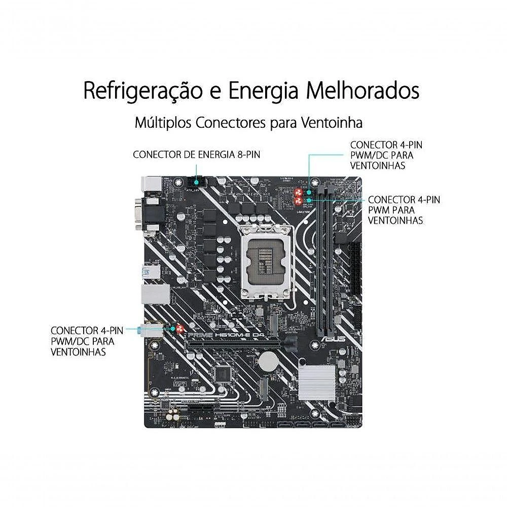 Placa Mãe Asus Prime H610-E D4 Intel 12Ger Prime H610-E D4