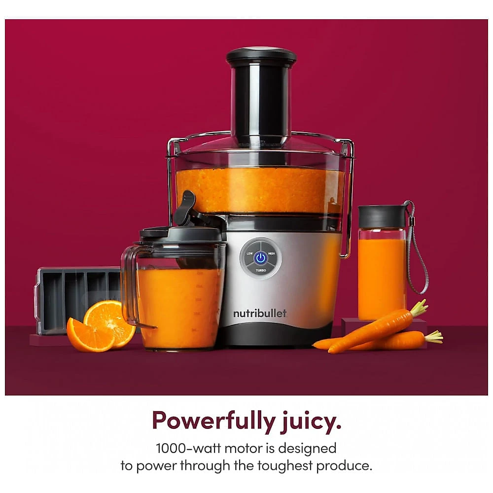 Centrífuga de Frutas e Vegetais 1,5 Litros com Acessórios, 110V 1000W, NutriBullet NBJ50200, Prata