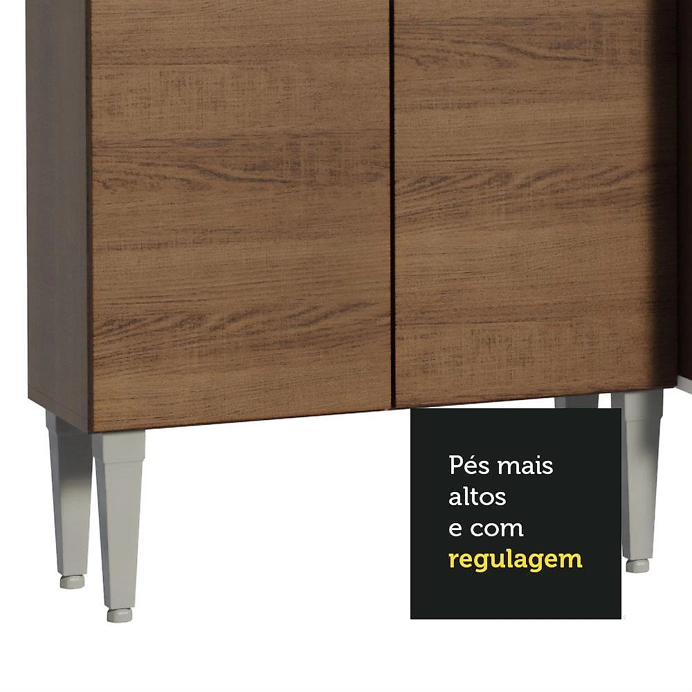 Armário de cozinha compacta 229cm rustic/cinza emilly madesa 15