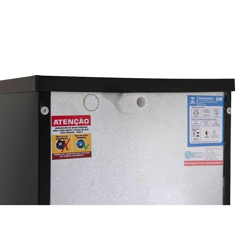Bebedouro industrial de coluna kx02-c ng 2t bk Água gelada e natural black 110v