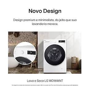 Lava e Seca LG Smart WD16WNTS6B 16kg 127V Branca Inteligência Artificial AI DD 110V