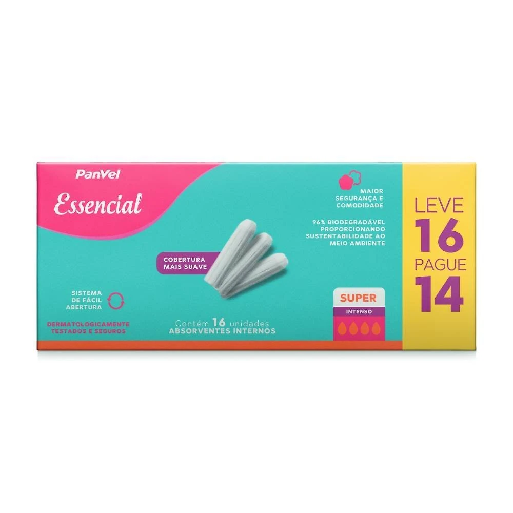 Absorvente Interno Panvel Essencial Super Leve 16 Pague 14