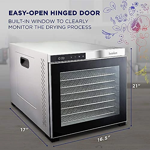 Ivation Desidratador de Alimento 10 Bandejas Digital Prata e Preto 110V