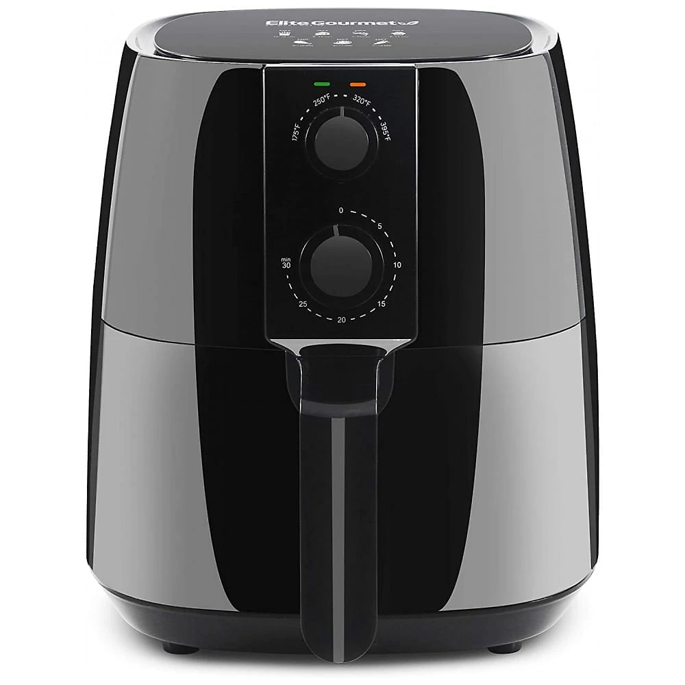 Fritadeira Elétrica AirFryer 4L com Temperatura Ajustável e Temporizador, 110V 1300W, Elite Gourmet EAF4617, Preta