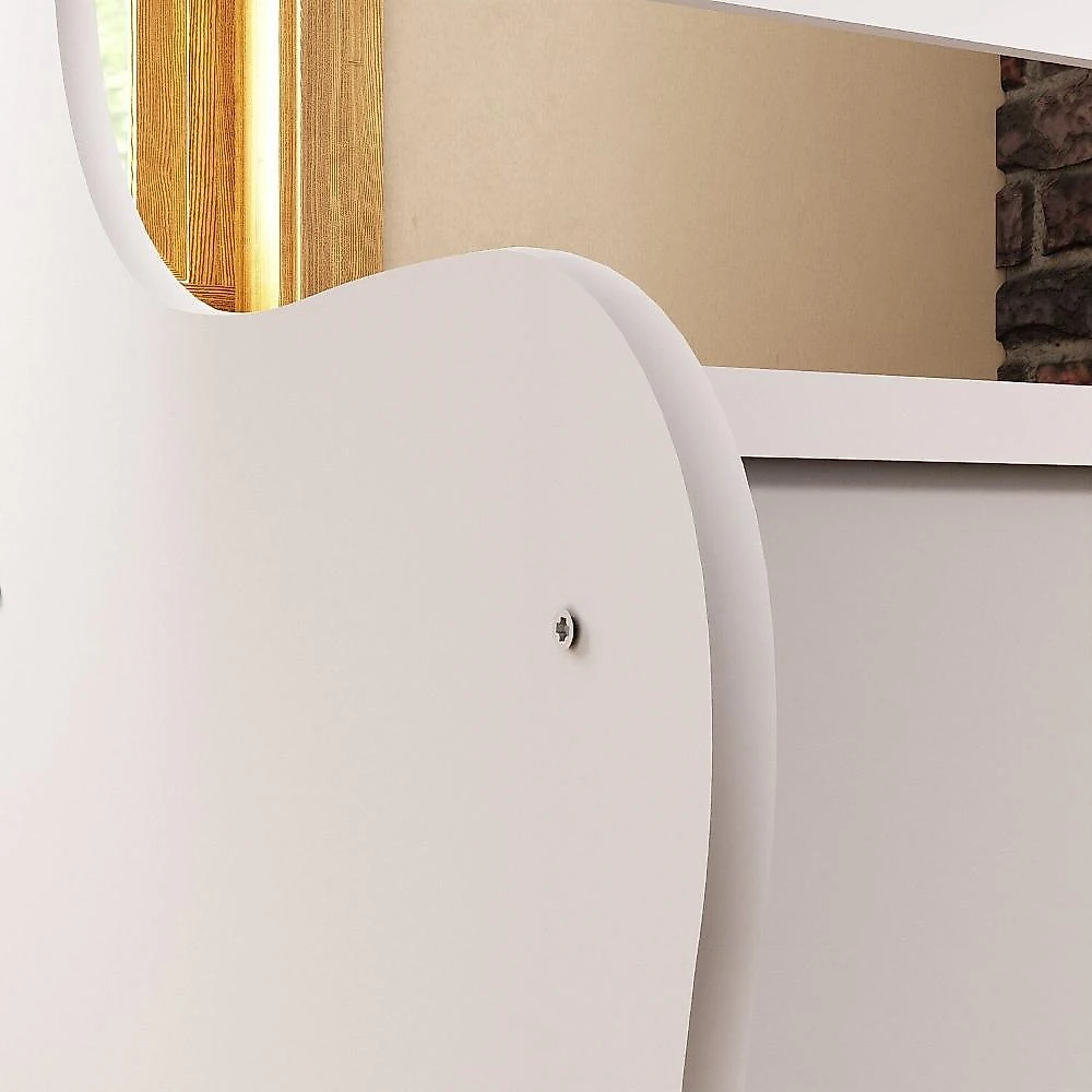 Caixa de Lenha e Baú Multiúso com Encosto Branco Branco
