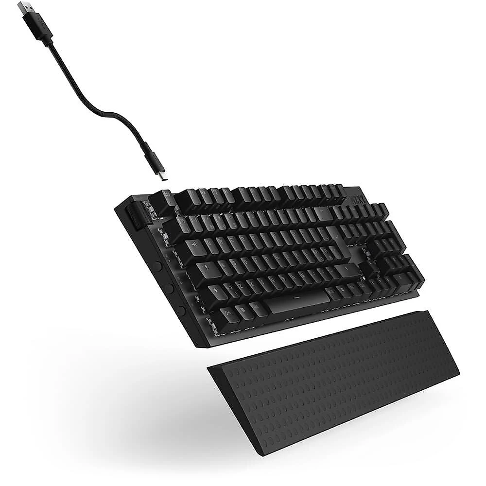 Teclado Óptico Gamer NZXT Function 2 Full Size, RBG, USB-C, Layout US, Preto - KB-001NB-US