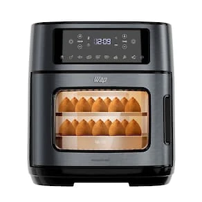 Fritadeira Elétrica Sem Óleo Air Fryer WAP Oven WAOD2 Antiaderente 12 litros 1800W Black Inox