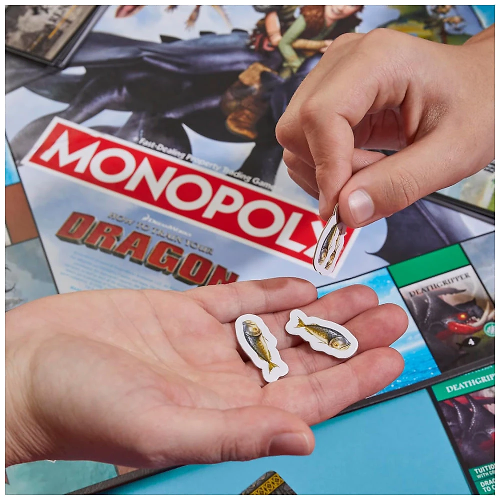 Monopoly Edição DreamWorks Como Treinar o Seu Dragão - Jogo de Tabuleiro, 8+ Anos, 2-4 Jogadores, 45 Min de Diversão.