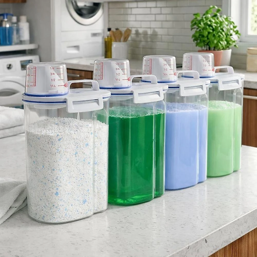 Kit 3 Potes Herméticos 2,5L com Tampa Dosadora Empilháveis Transparente