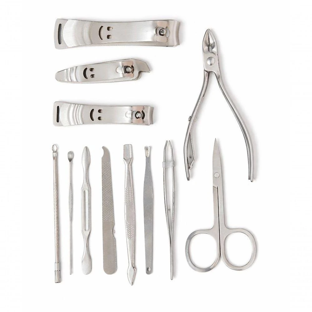 Kit Manicure e Pedicure 12 Peças com Estojo para Unhas Completo para Cuidados Diários