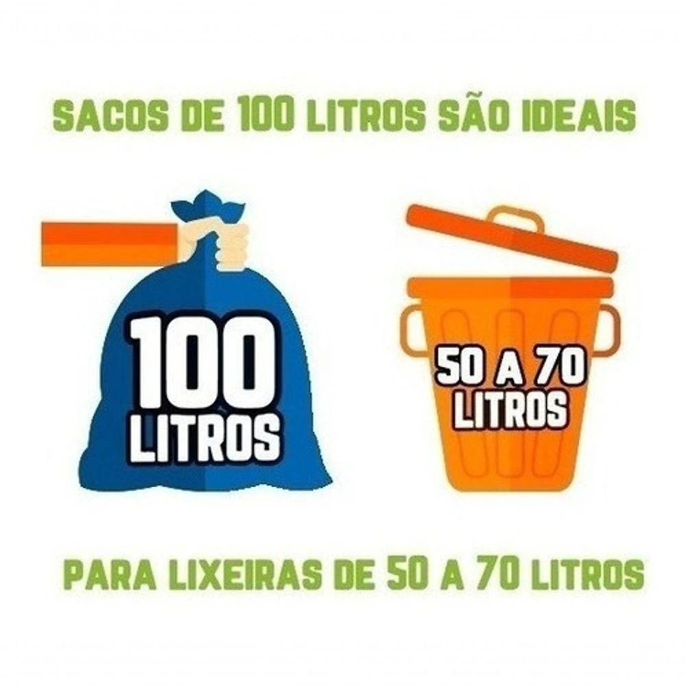 Saco para Lixo Kit Saco Lixo 100un 150L e 200un 100L Preto Azul Higipack