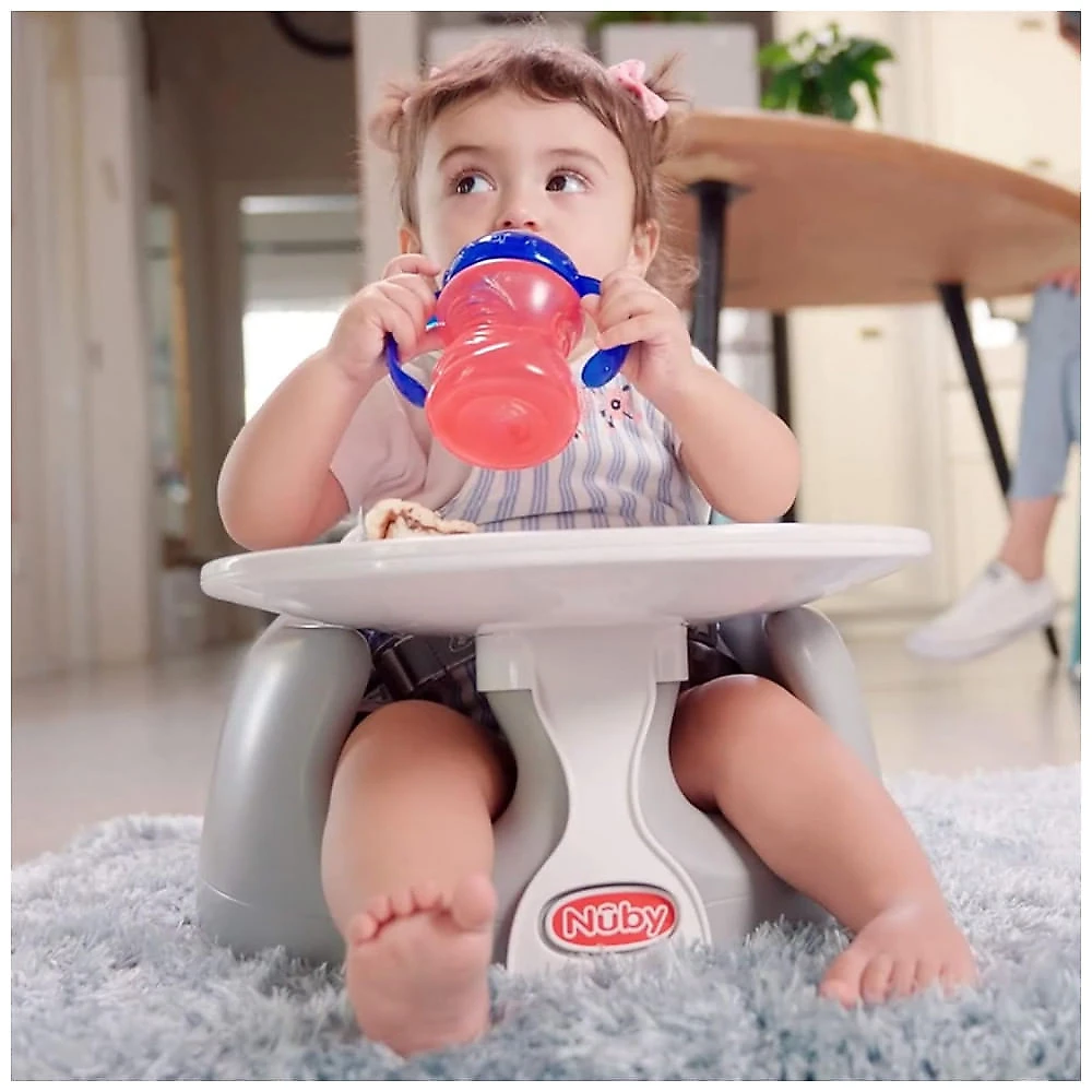 Assento de Chão Nuby My Floor Seat Cinza Ergonômico com Arnês 3 Pontos 4 Meses a 22,7 kg