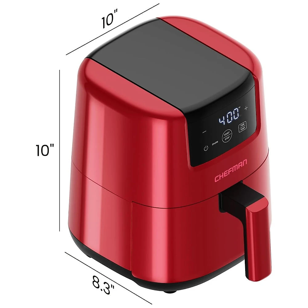 Mini Air Fryer 1,8L com Temporizador Digital, Lembrete de Agitação, Cesto Antiaderente e Lavável na Máquina de Lavar Louças, 110V 900W, Chefman, 110v