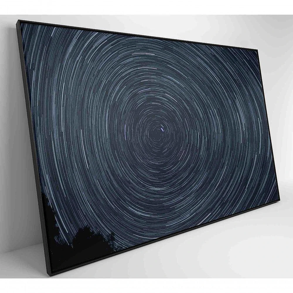 Quadro Abstrato Espiral Noturno 60x40 Cm Vidro Impresso