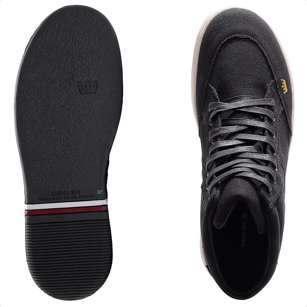 Tênis Osklen Soho Lona Lisa Cano Alto Masculino Preto - 39