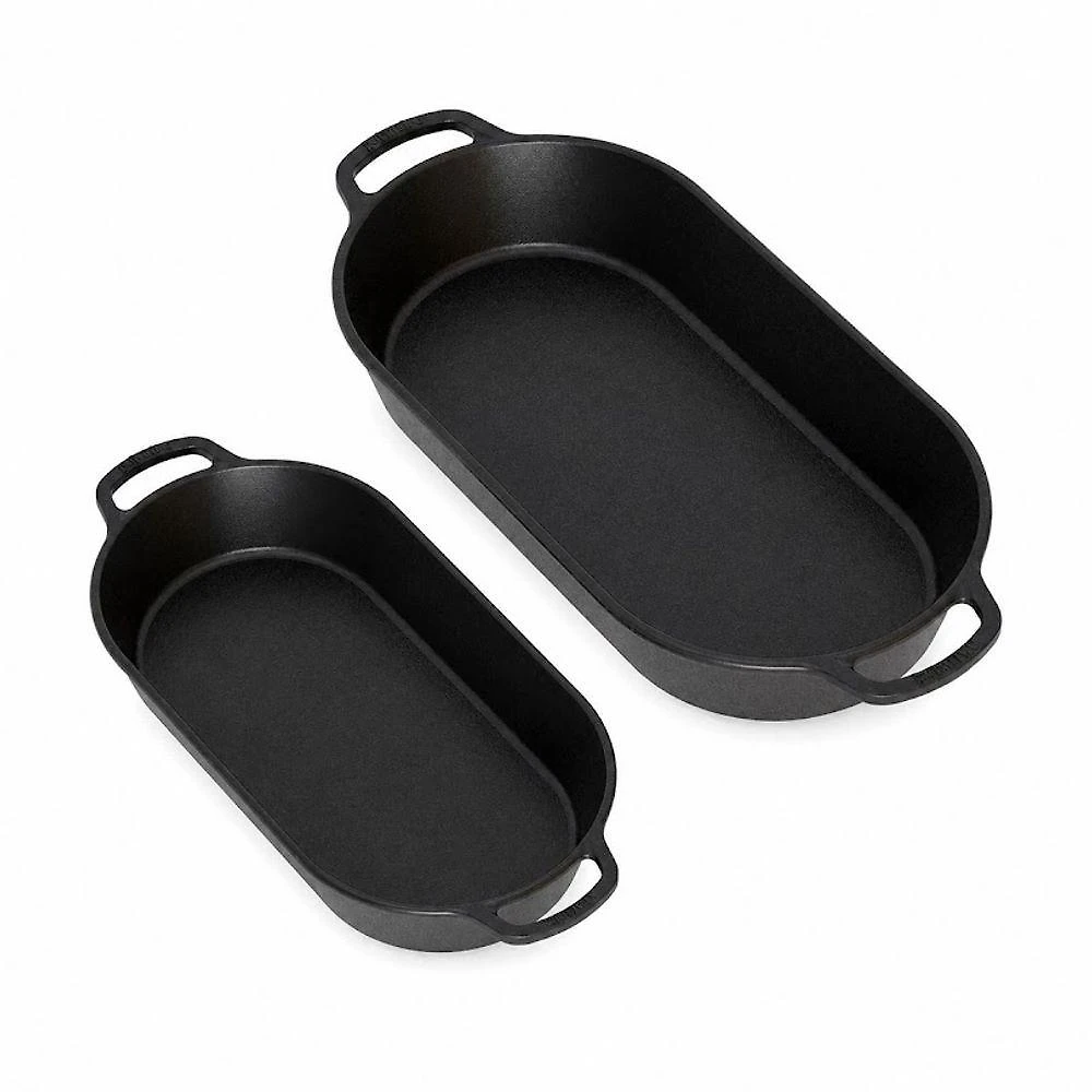 Conjunto 2 Assadeira Beira Alta 5146PM Ferro Fundido Puro para Forno e Fogão Inox Panela Mineira