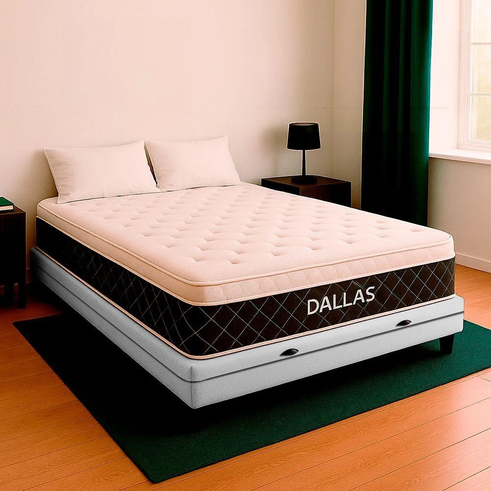 Cama Box Baú Casal Branco E Colchão Dallas Molas Vstore
