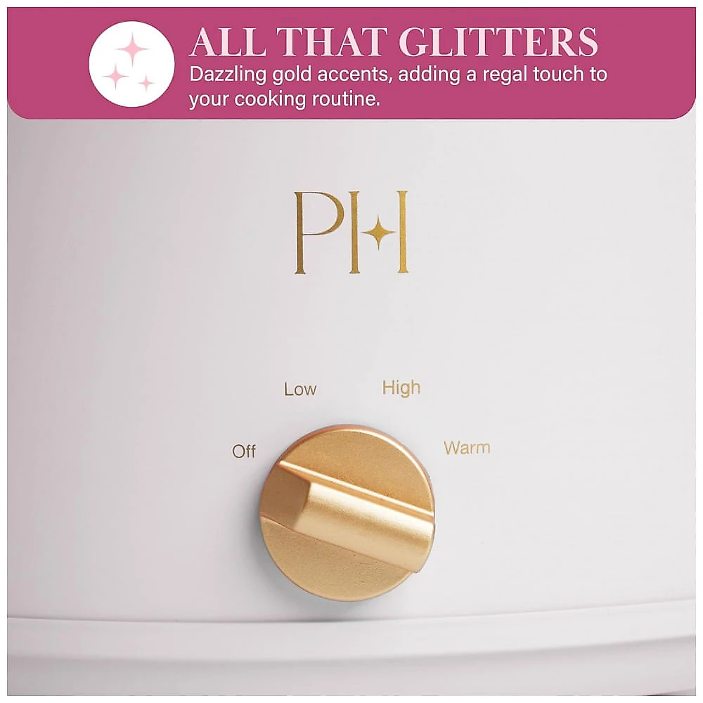 Paris Hilton Panela Elétrica Manual 5,7L com 3 Temperaturas e Revestimento Antiaderente Natural