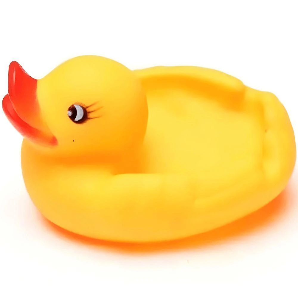 Pato de Borracha com 4 Unidades para Banho Infantil em Vinil Macio Amarelo 99 Toys