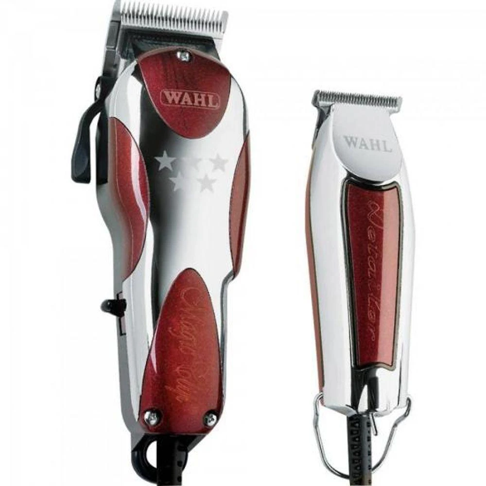 Kit Máquina de Corte e Acabamento Magic Clip e Detailer para Cabelo Lâmina Aço Inoxidável com Fio