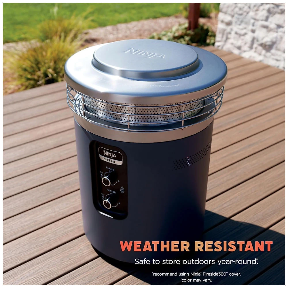 Ninja Fireside360 Aquecedor Externo e Fogueira Portátil com 3 Modos, Aço Inoxidável, 80.000 BTUs