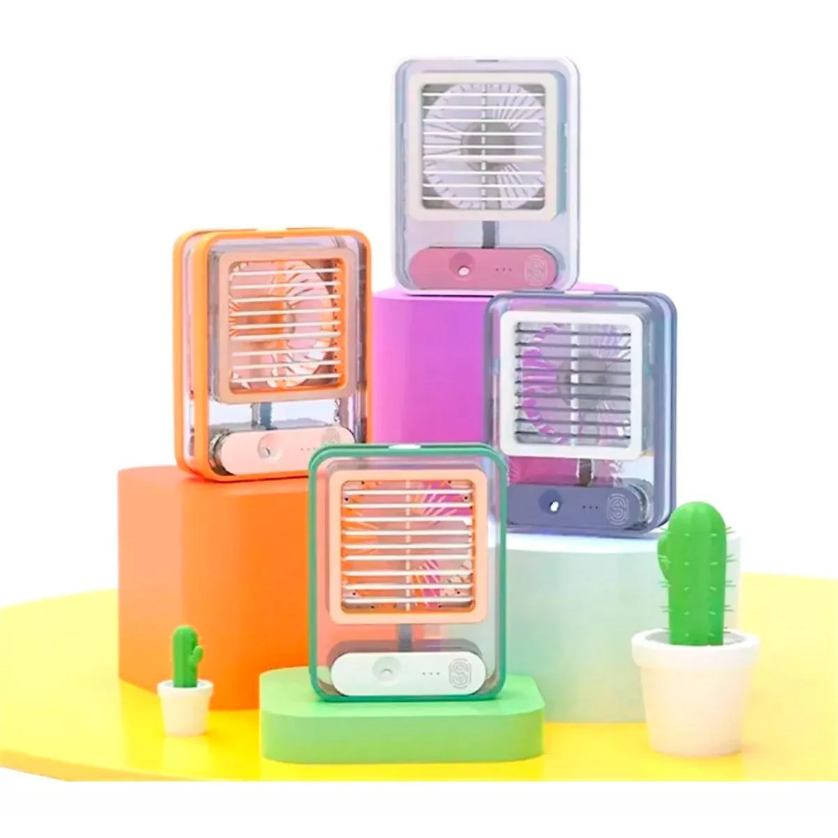 Mini Ventilador Névoa Água USB Portátil 3 Velocidades