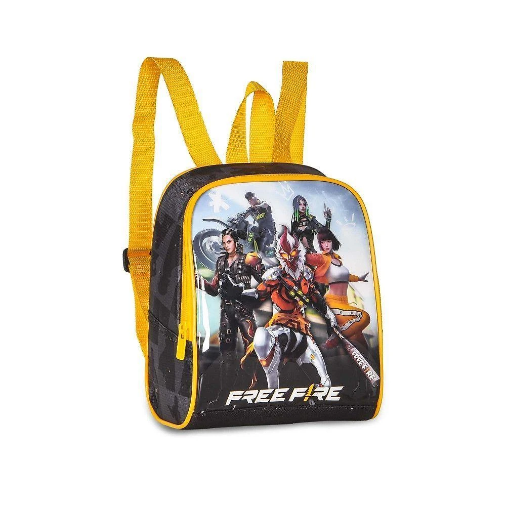 Lancheira Térmica Infantil Clio Free Fire Poliéster 19x11x23cm Preto para Escola
