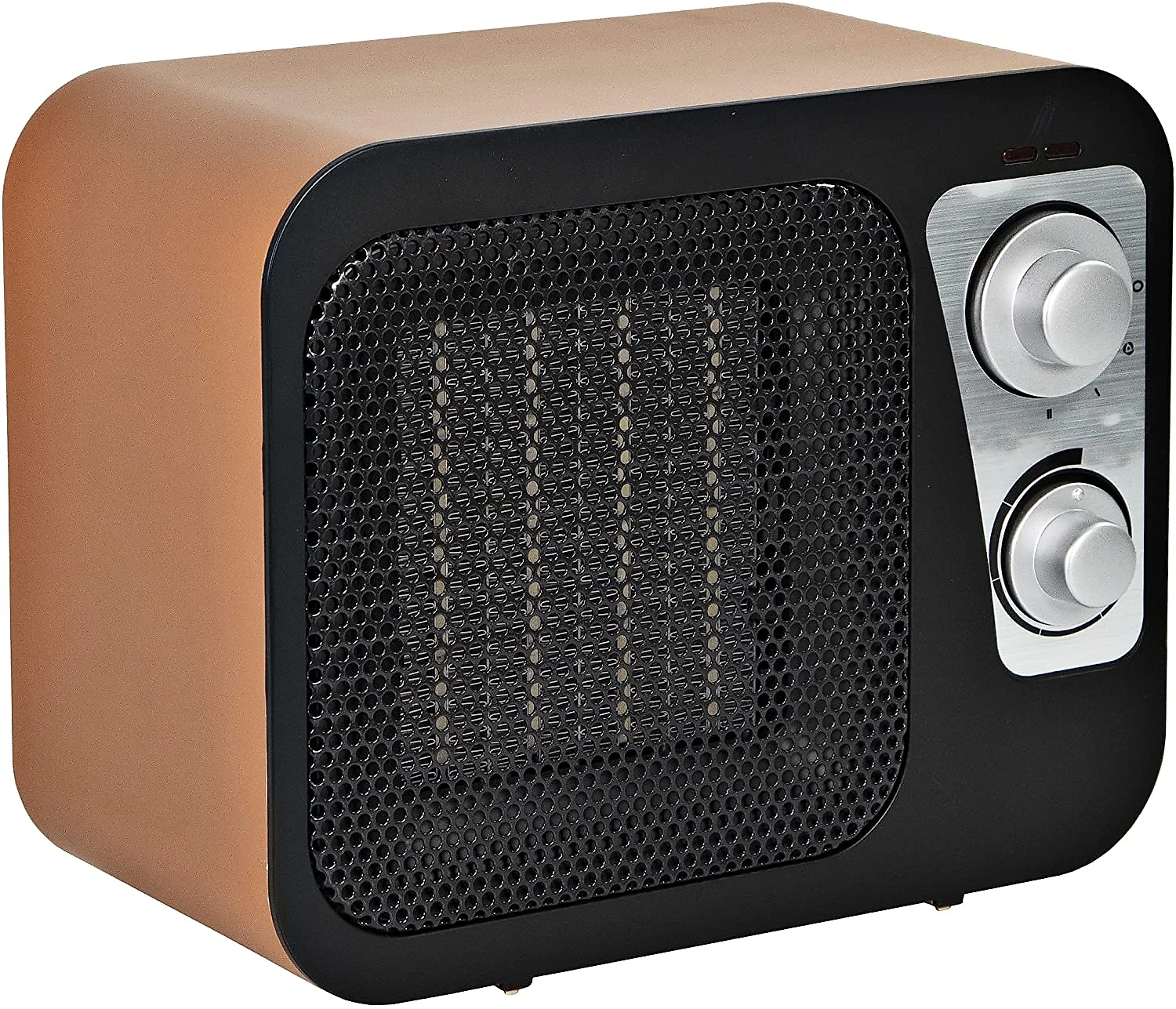 Comfort Zone Aquecedor Elétrico Retro de Cerâmica com 2 N íveis de Potência e Termostato Ajustável 110V1500W Marrom