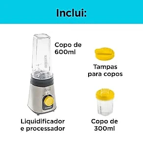 Liquidificador e Processador Black+ Decker Freestyle LP320-BR 2 Velocidades Inox 110V