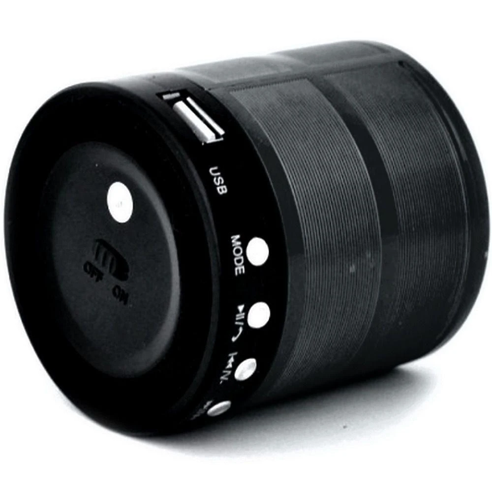 Mini Caixa de Som Speaker com Bluetooth Usb Preto Ws-887