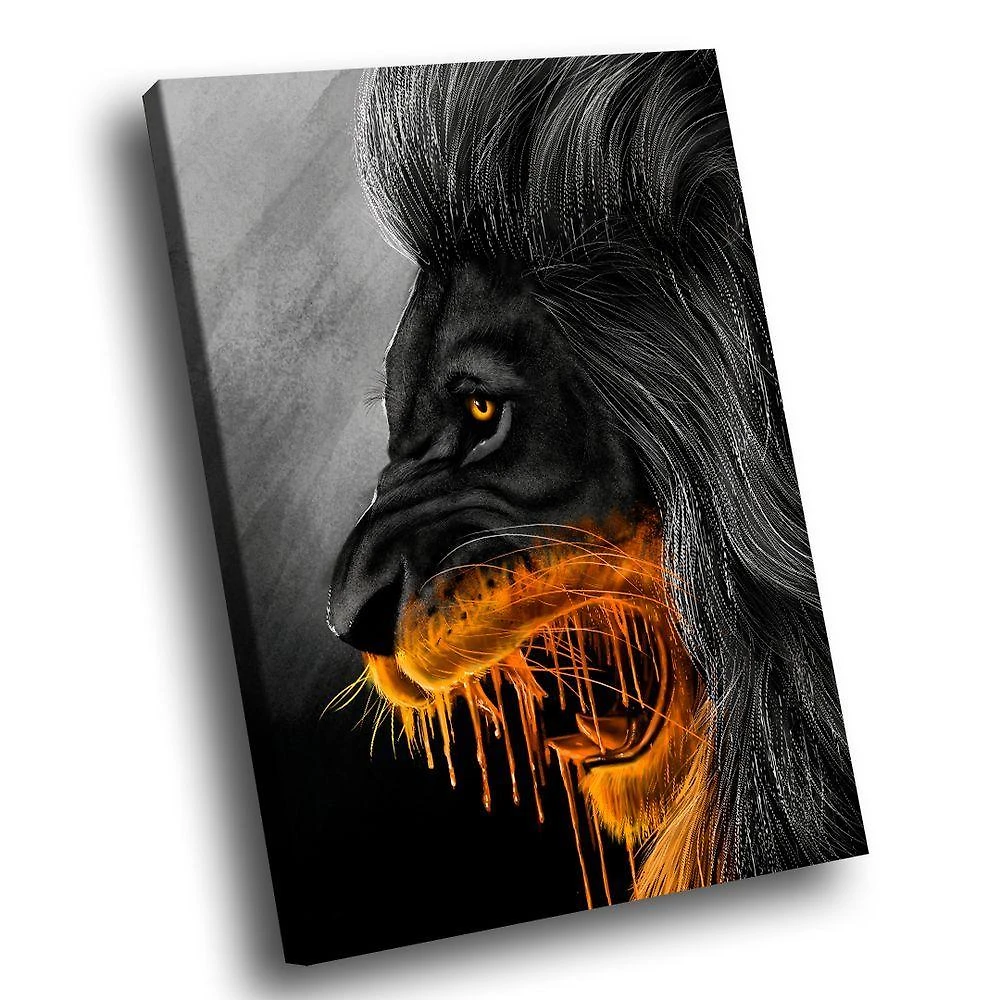 Quadro Lion Furious Br Artes Médio 84x54