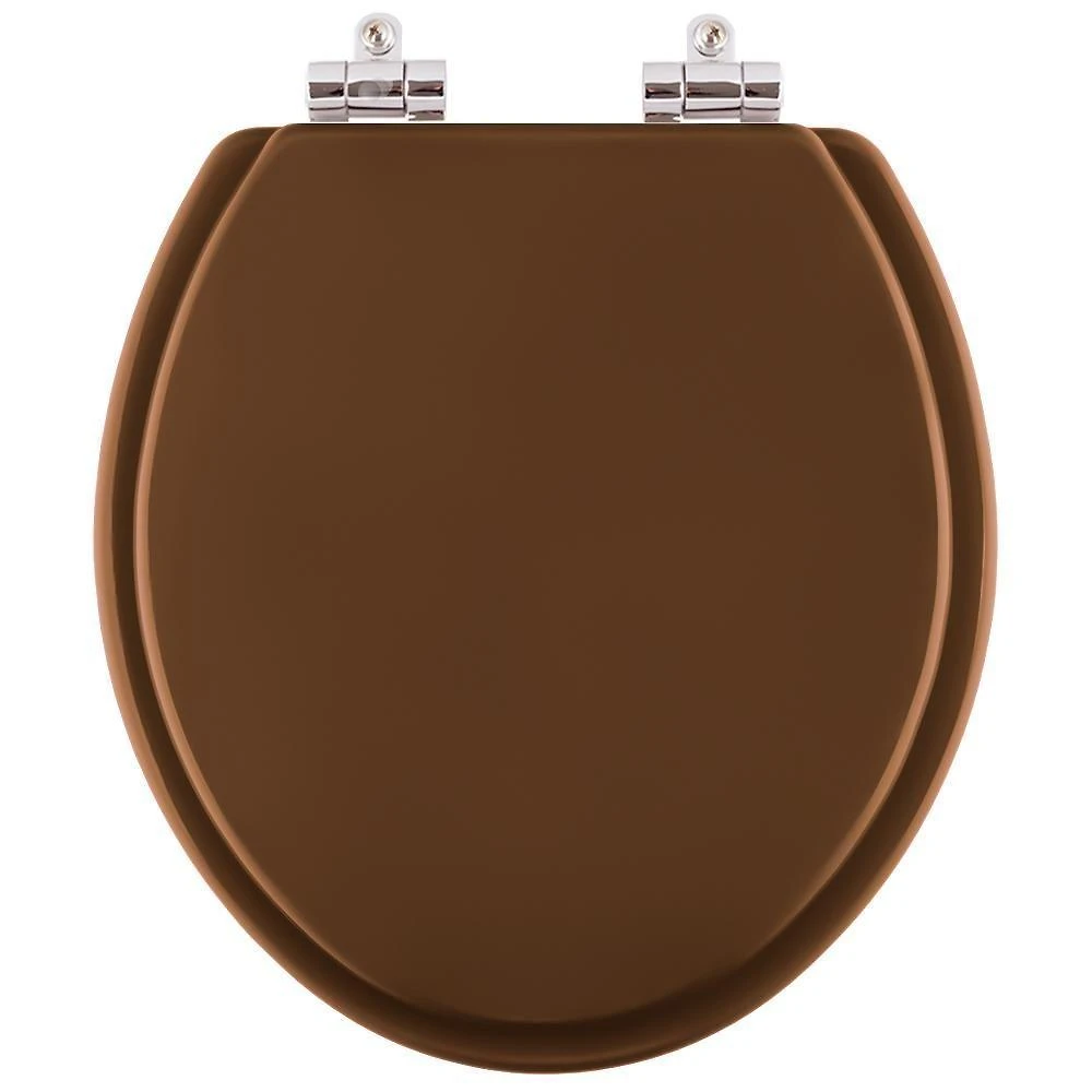 Assento Sanitário Colonial Oval Resina Plástica Fechamento Suave Marrom Pontto Lavabo
